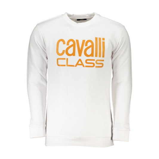Cavalli Class White Cotton Men Sweater