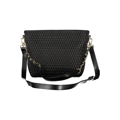 Mario Valentino Nero Poliuretano Women's Bag with Removable Shoulder Handle