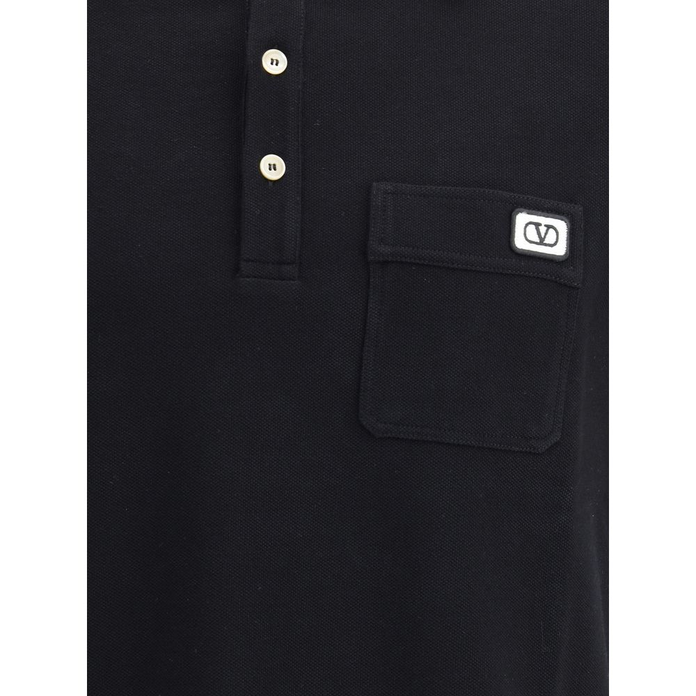 Valentino Black Cotton Polo Shirt