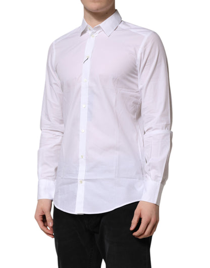 Dolce & Gabbana White Collared Long Sleeves Dress Formal Shirt