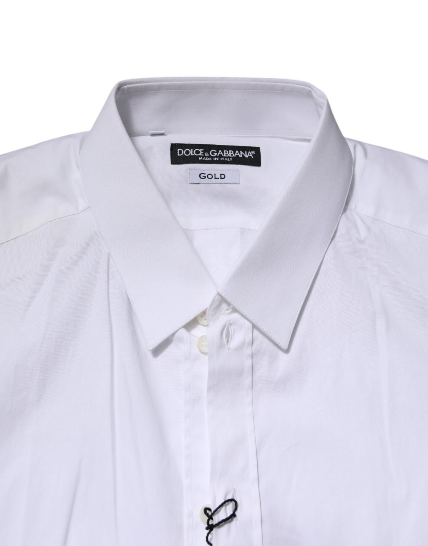 Dolce & Gabbana White GOLD Long Sleeve Dress Formal Shirt
