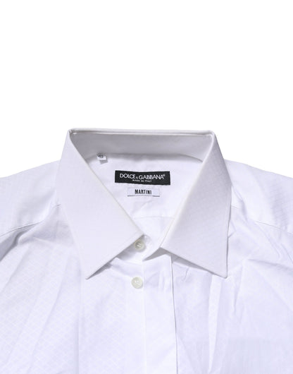 Dolce & Gabbana White MARTINI Cotton Men Dress Formal Shirt