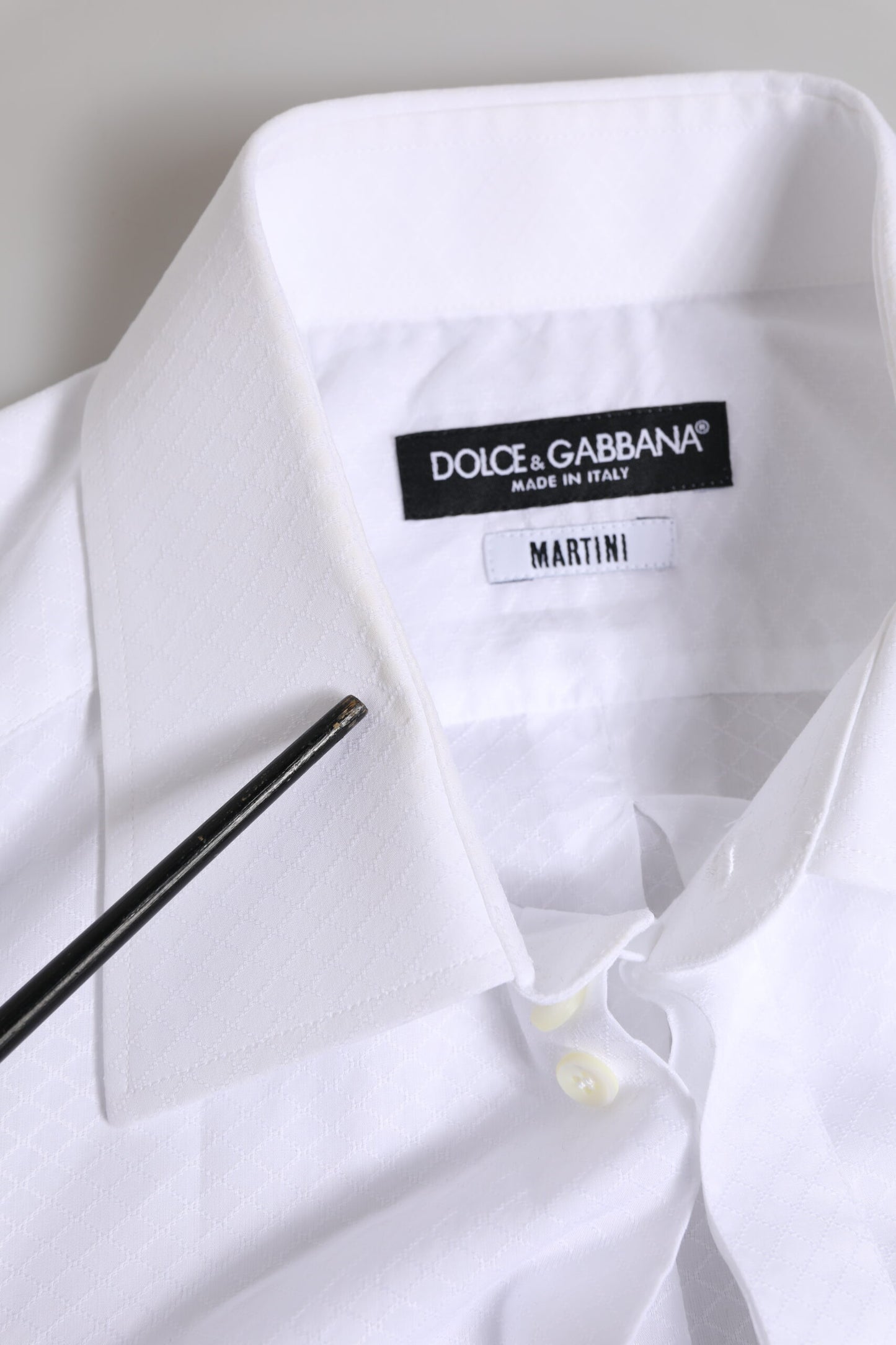 Dolce & Gabbana White MARTINI Cotton Men Dress Formal Shirt
