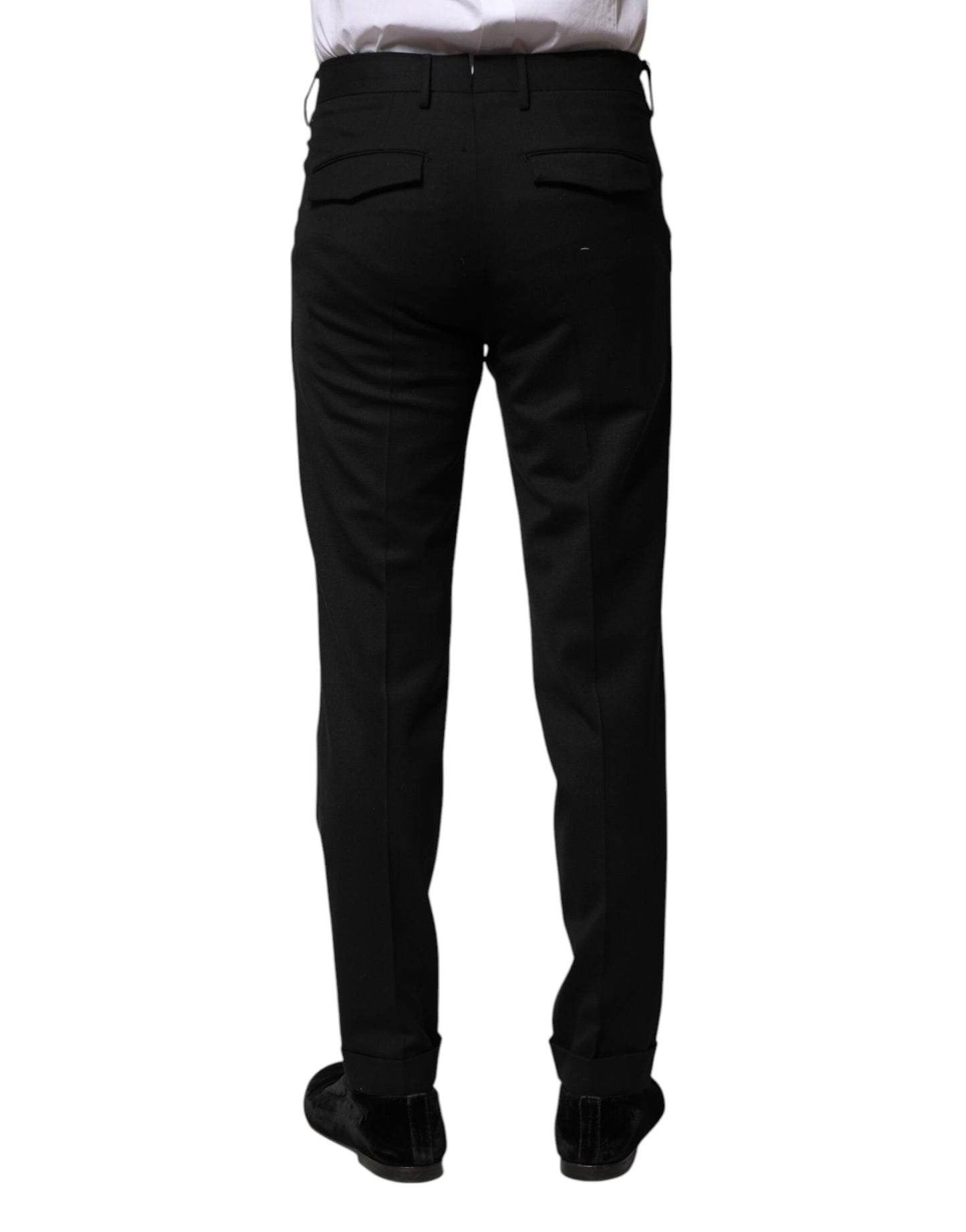 PT Torino Black Solid Formal Tapered Men Dress Pants
