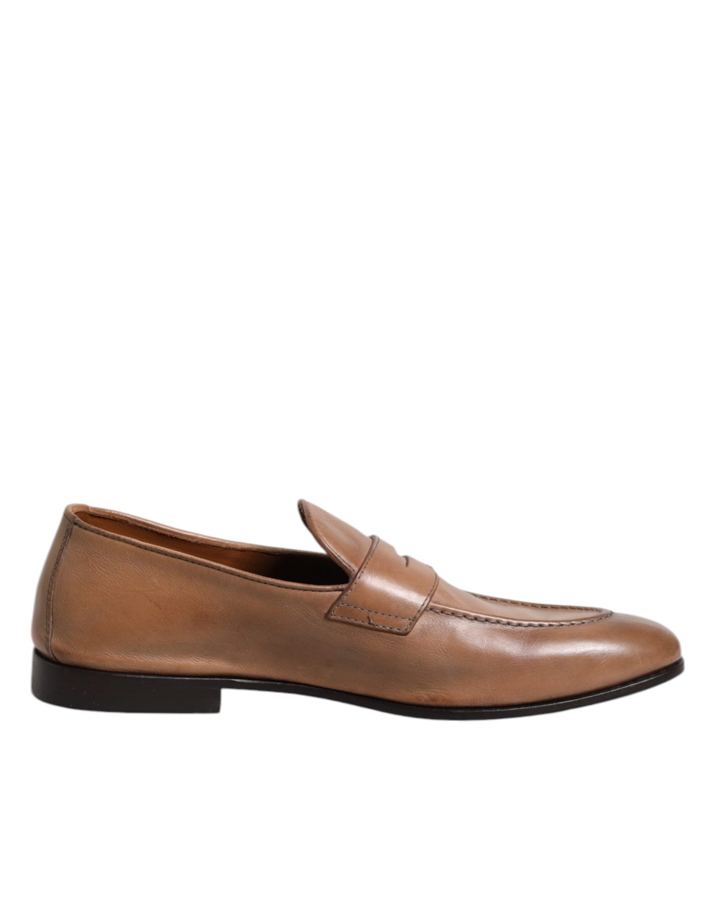Brunello Cucinelli Brown Leather Loafer Dress Formal Shoes