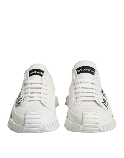 Dolce & Gabbana White Cotton NS1 Low Top Sneakers Shoes