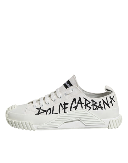 Dolce & Gabbana White Cotton NS1 Low Top Sneakers Shoes