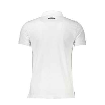Cavalli Class White Cotton Polo Shirt
