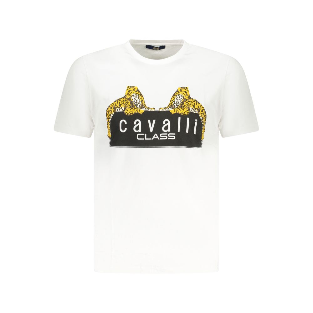 Cavalli Class White Cotton T-Shirt