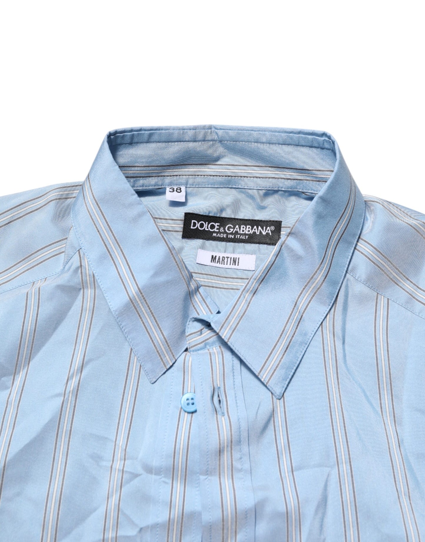 Dolce & Gabbana Blue Striped MARTINI Long Sleeves Dress Shirt