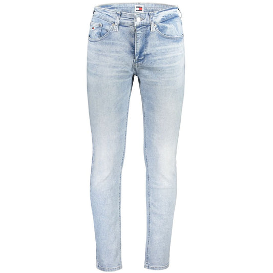Tommy Hilfiger Azzurro Cotton Men's Tapered Jean