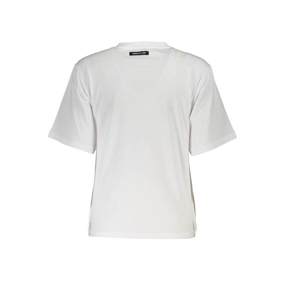Cavalli Class White Cotton T-Shirt
