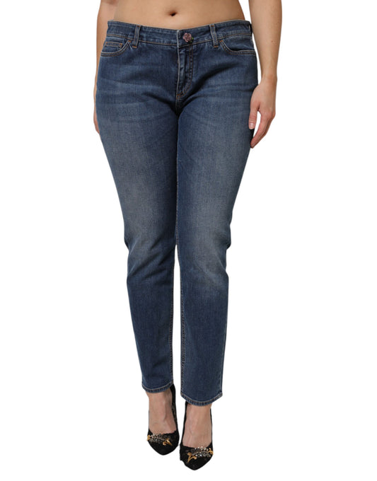 Dolce & Gabbana Blue Low Waist Cotton Skinny Denim Jeans