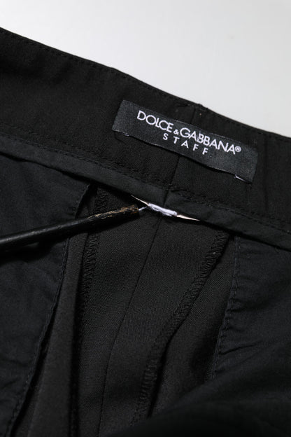 Dolce & Gabbana Black High Waisted Tapered STAFF Pants