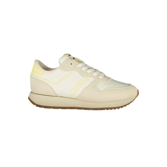 Tommy Hilfiger Beige Leather Women Sneaker