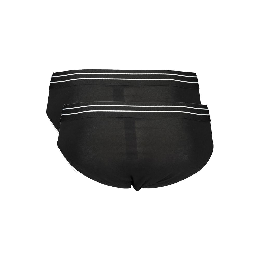 Cavalli Class Nero Cotton Men's Underwear Slip