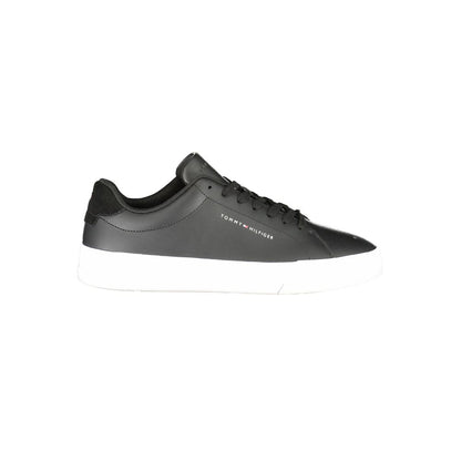 Tommy Hilfiger Black Leather Men Sneaker