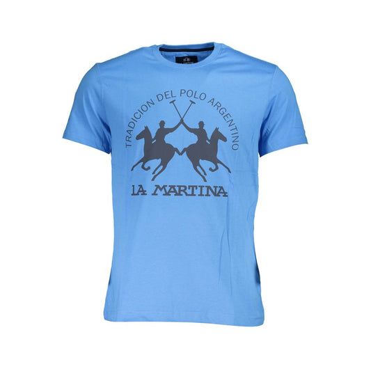 La Martina Blue Cotton T-Shirt