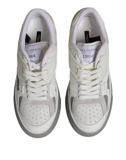 Dolce & Gabbana White Low Top DG Embossed Men Sneakers Shoes