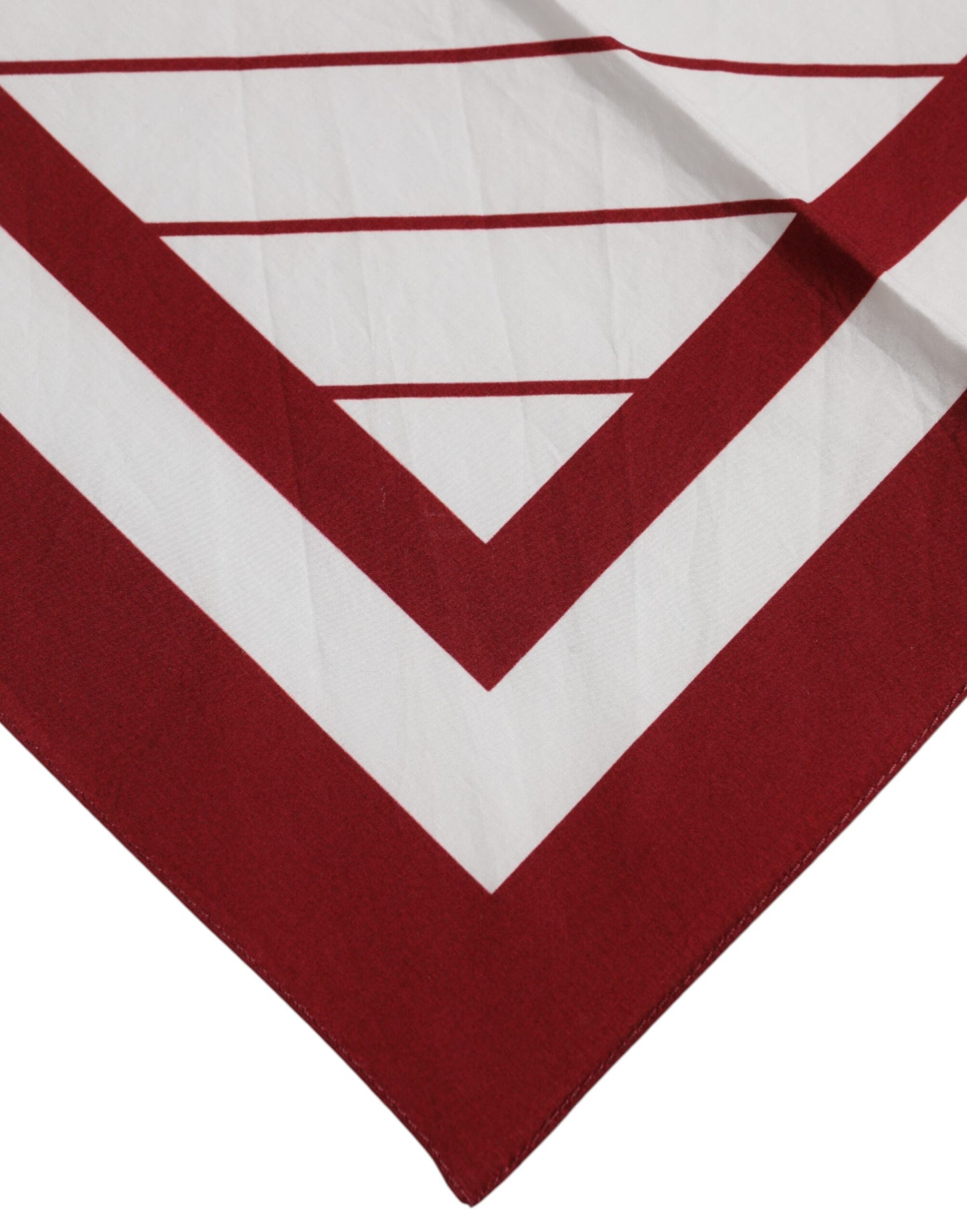 Dolce & Gabbana White Red DG Logo Square Men Foulard Scarf