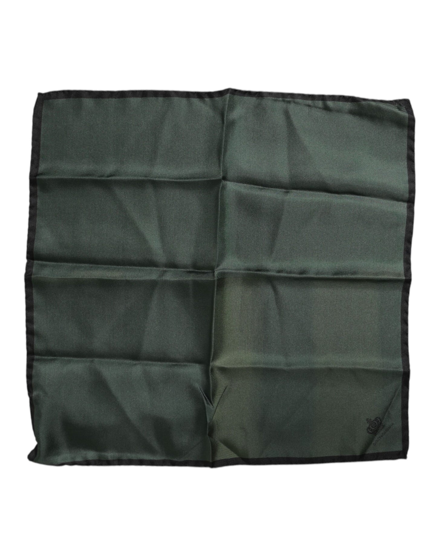 Dolce & Gabbana Green DG Crown Silk Square Men Foulard Scarf