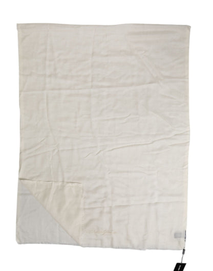 Dolce & Gabbana White Cashmere Neck Warmer Wrap Shawl Scarf