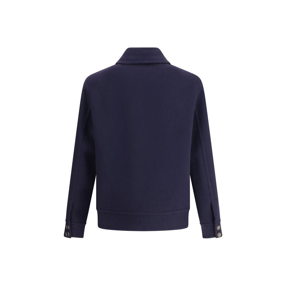 Valentino Blue Fleece Wool Coat