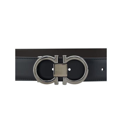 Ferragamo Black Calf Leather Bos Taurus Regular Belt