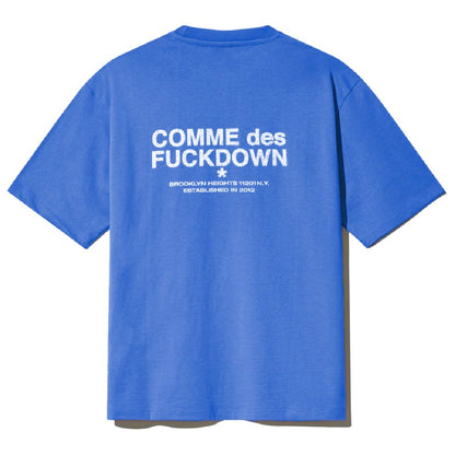Comme Des Fuckdown Blue Cotton T-Shirt