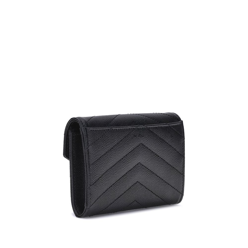 Saint Laurent Black Calf Leather Bos Taurus Wallet