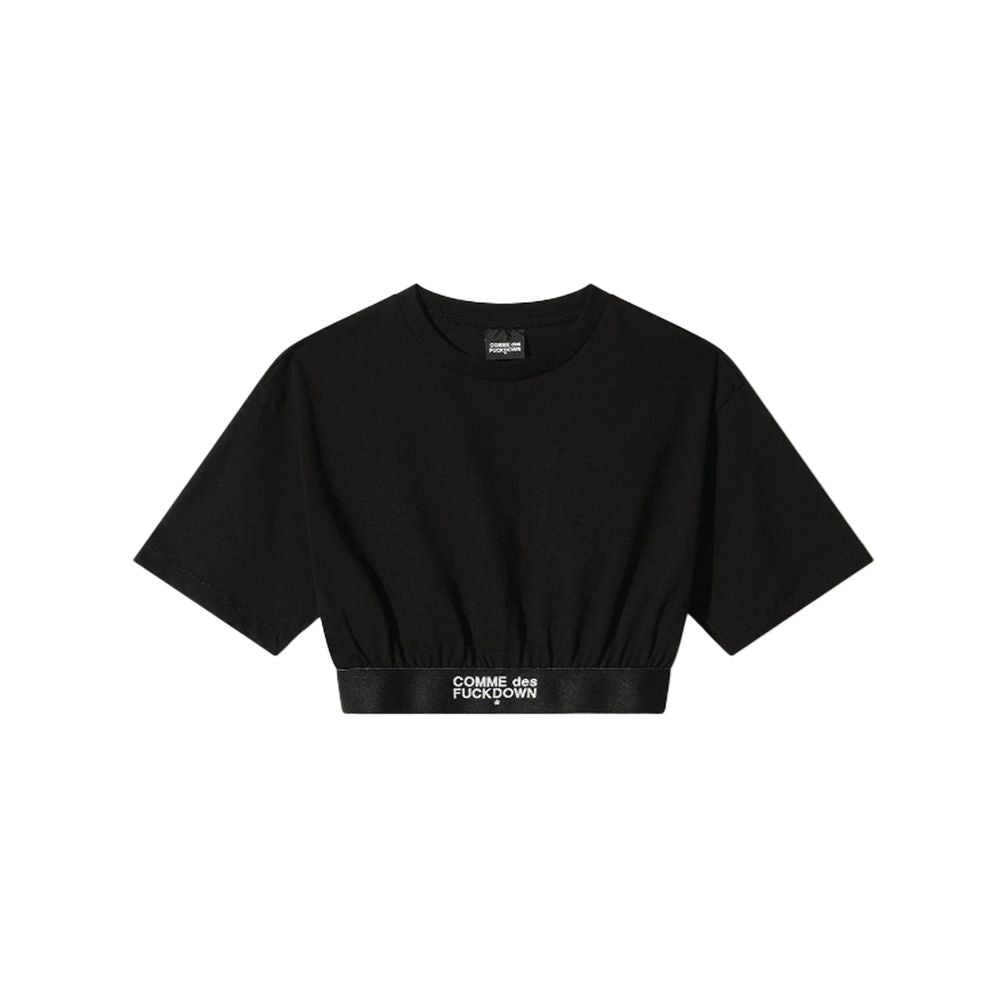 Comme Des Fuckdown Black Cotton Women T-Shirt