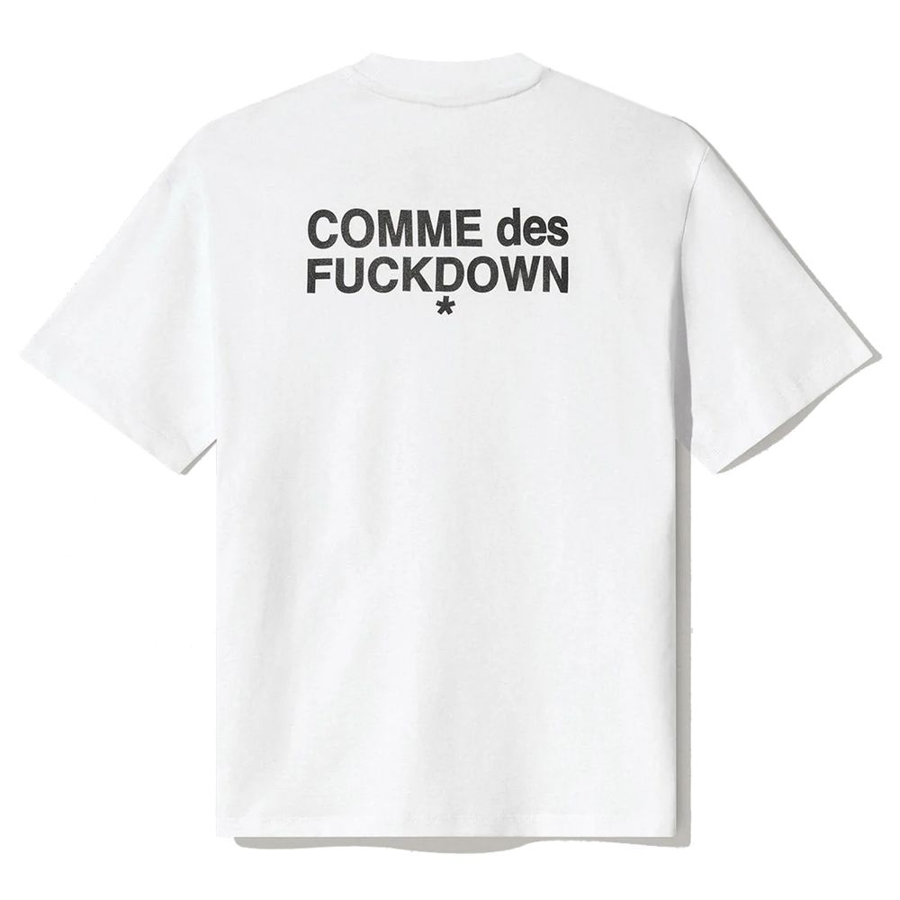 Comme Des Fuckdown White Cotton Women T-Shirt