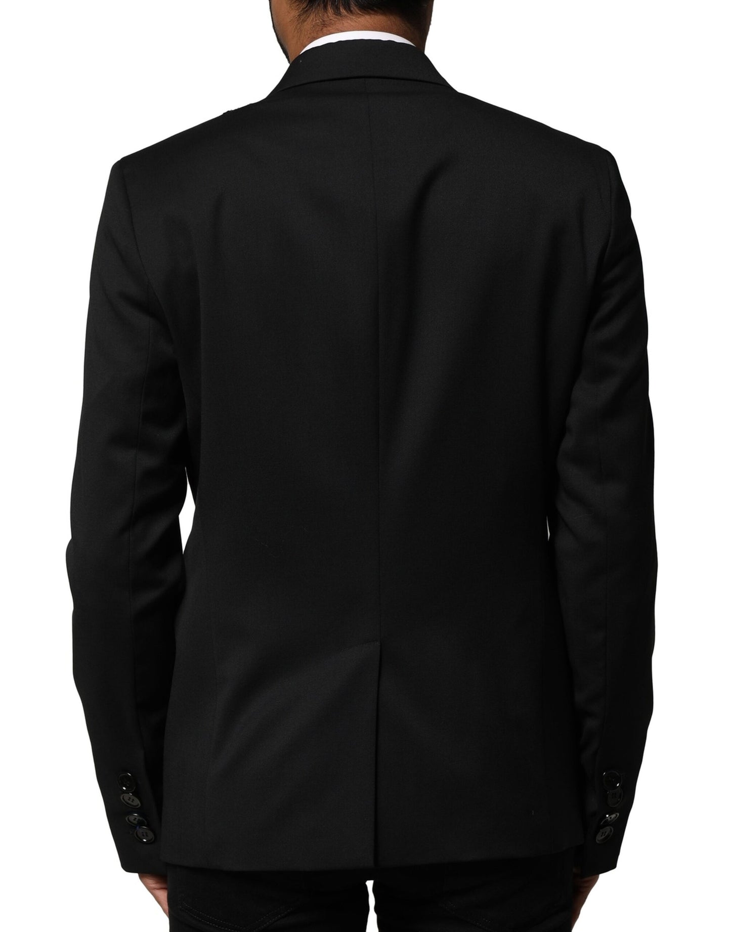 Emporio Armani Black Double Breasted Men Jacket Suit Blazer