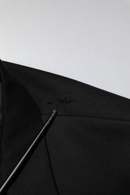 Emporio Armani Black Double Breasted Men Jacket Suit Blazer