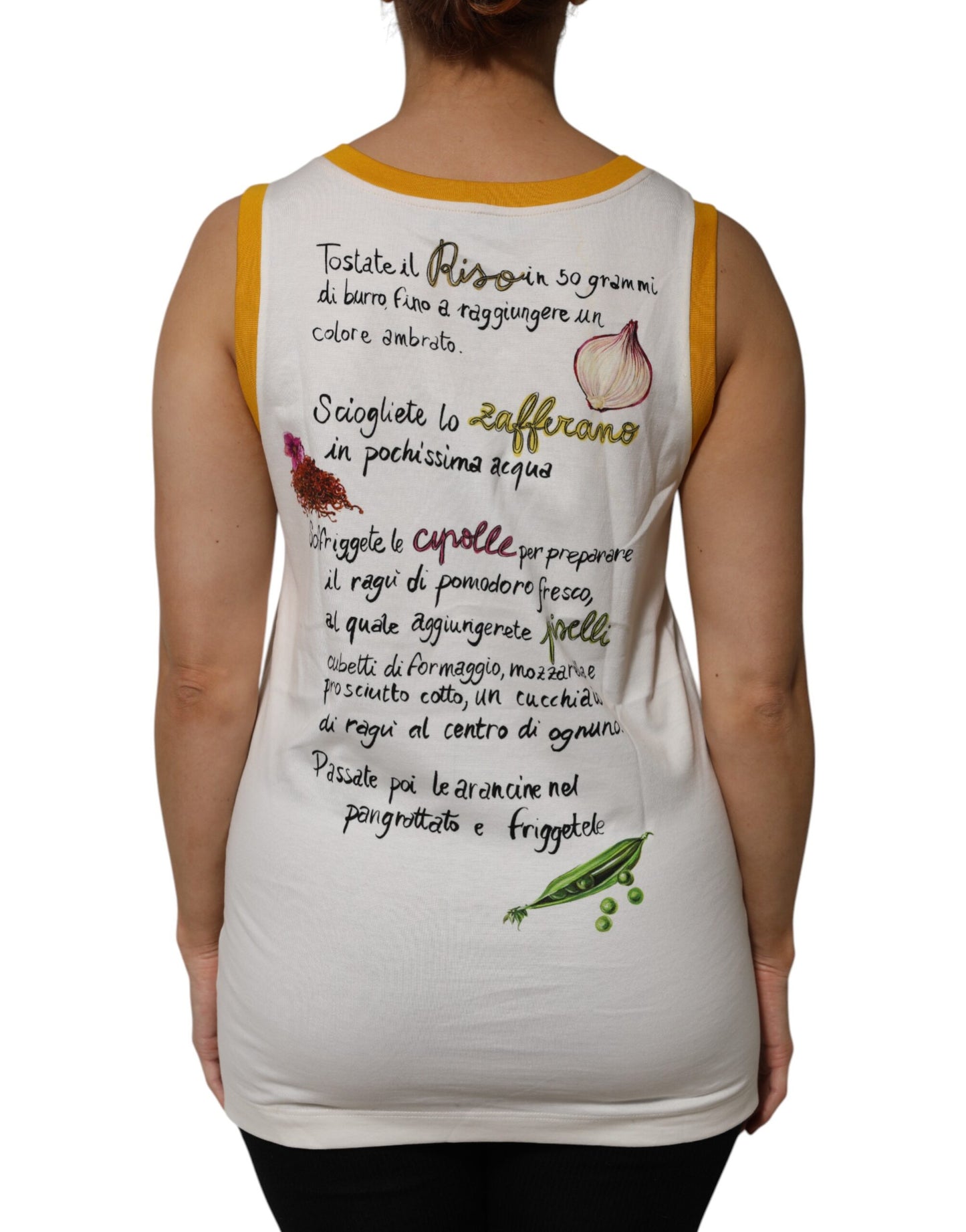 Dolce & Gabbana White Araneine Siciliane Sleeveless Tank Top