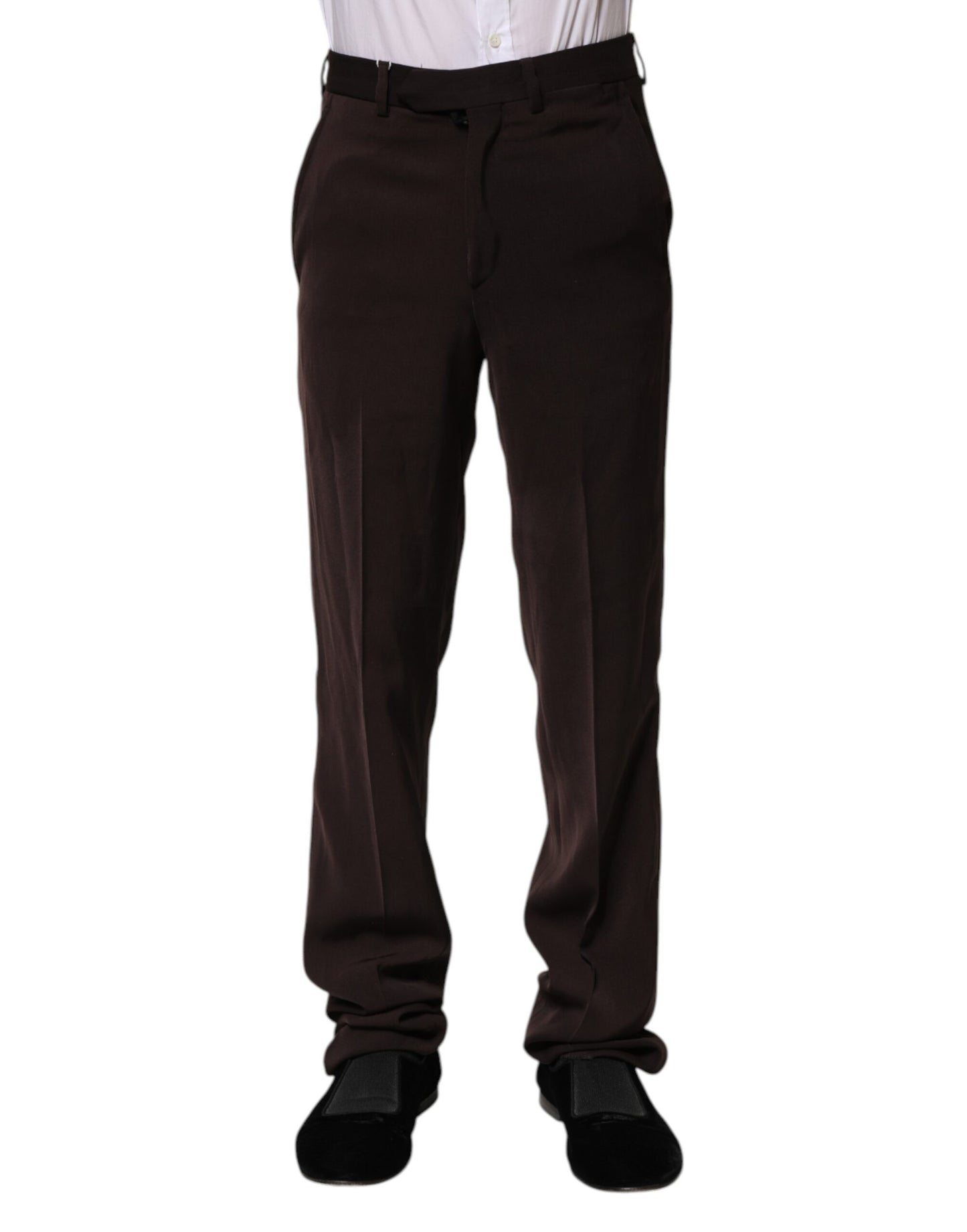 BENCIVENGA Dark Brown Mid Waist Dress Formal Pants