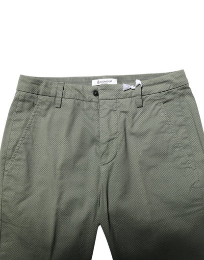 Dondup Green Mid Waist Skinny Fit Casual Pants