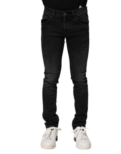 Dolce & Gabbana Black Cotton Skinny Men Denim Jeans