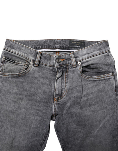 Dolce & Gabbana Gray Cotton Skinny Men Denim Jeans