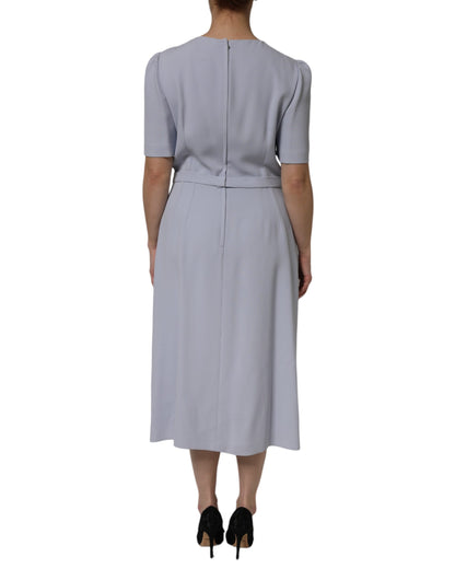Dolce & Gabbana Gray Viscose ShortSleeve Sheath Midi Dress