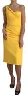 Dolce & Gabbana Yellow One Shoulder Side Slit Sheath Dress