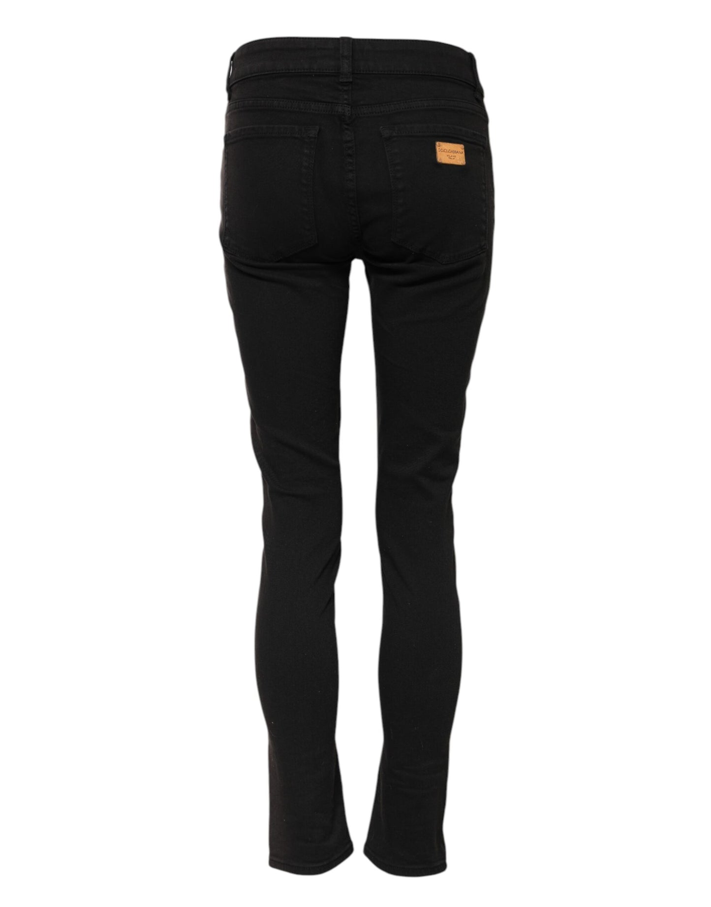 Dolce & Gabbana Black Cotton Skinny Mid Waisted Denim Jeans