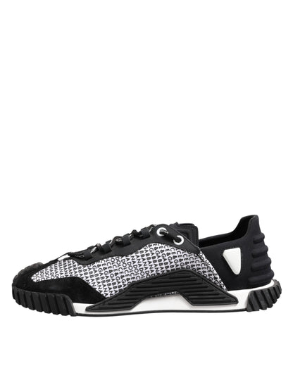 Dolce & Gabbana Black Logo Lace Up Low Top NS1 Sneakers Shoes