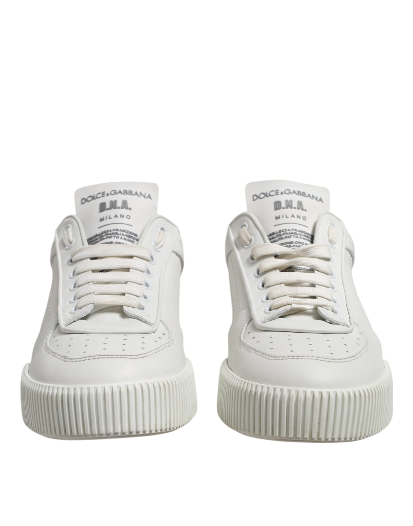 Dolce & Gabbana White Miami Leather Low Top Men Sneakers Shoes