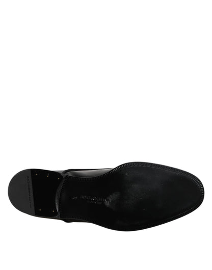 Dolce & Gabbana Black Patent Leather Derby Formal Dress Shoes