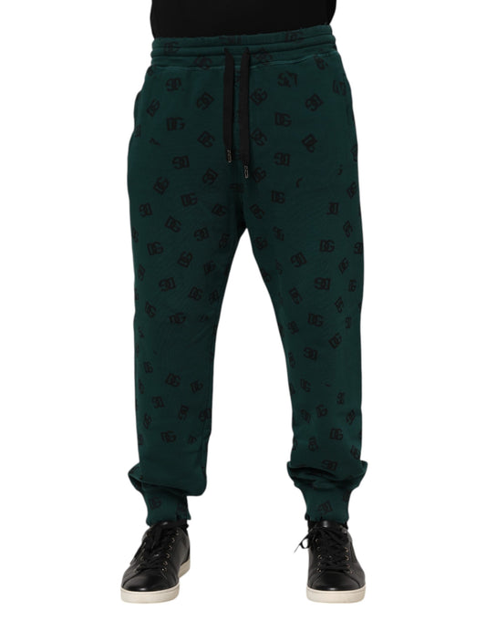 Dolce & Gabbana Green Logo Print Jogger Men Sweatpants Pants