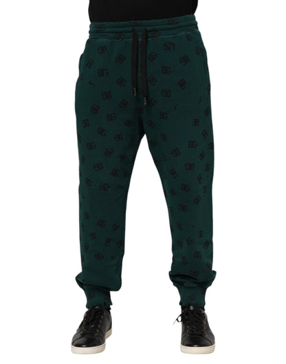 Dolce & Gabbana Green Logo Print Jogger Men Sweatpants Pants