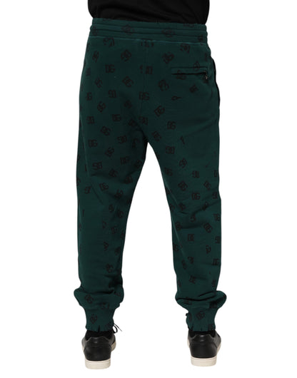 Dolce & Gabbana Green Logo Print Jogger Men Sweatpants Pants
