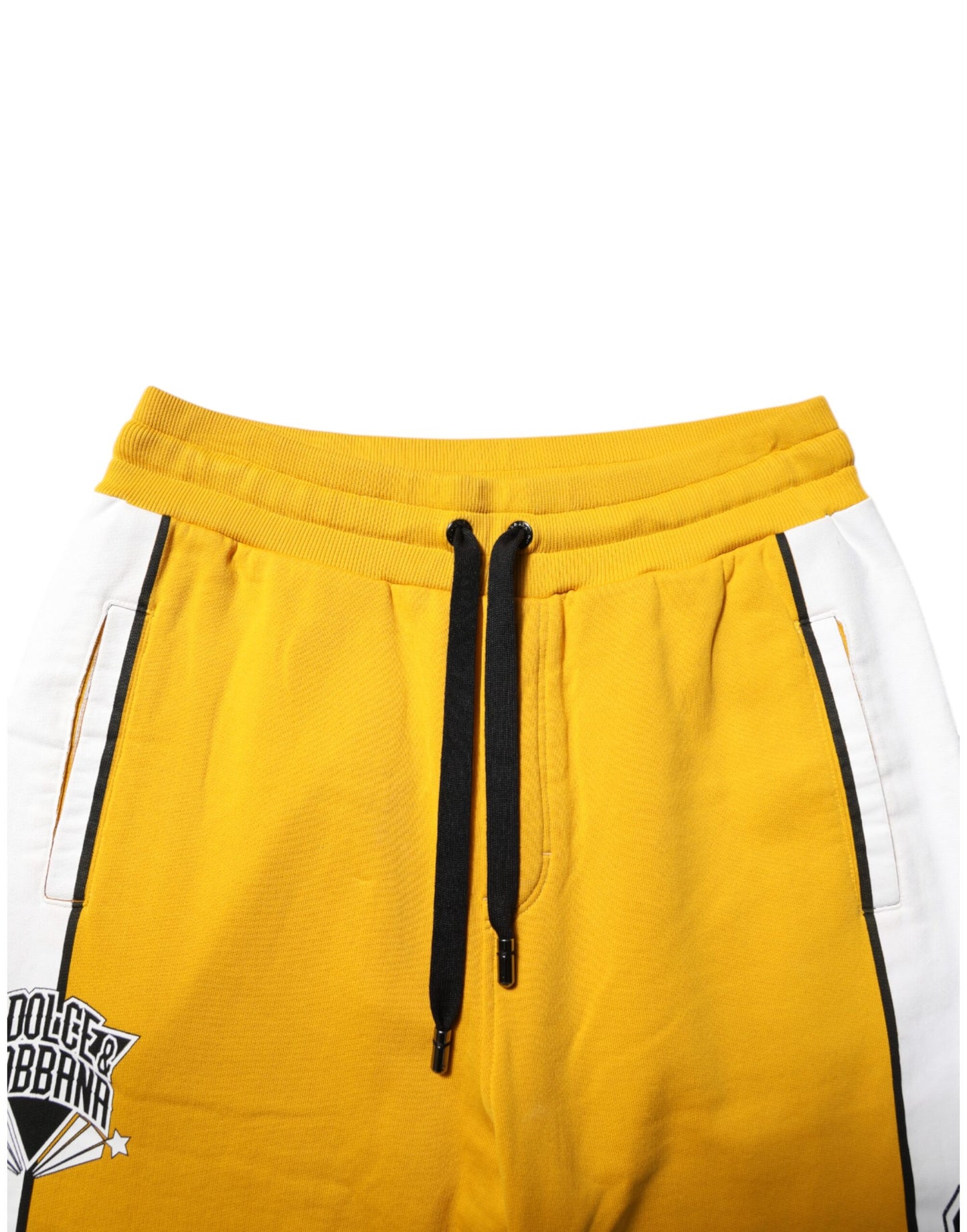 Dolce & Gabbana Yellow Printed Drawstring Jogger Pants