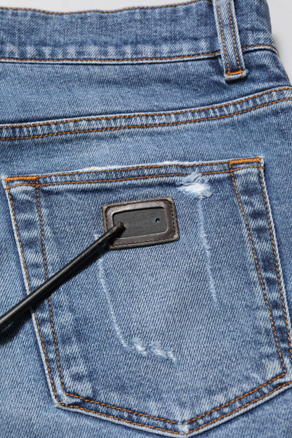 Dolce & Gabbana Blue Cotton Logo Plaque COMFORT Denim Jeans